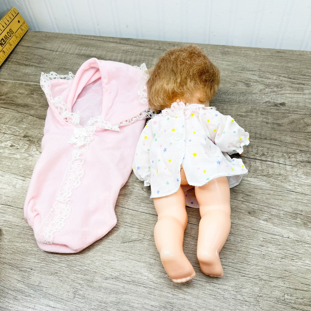 Vintage 1972 Horsman Baby Doll Pull String Pink Bunting Sleepy Eyes 12‎ Inch - Picture 13 of 15
